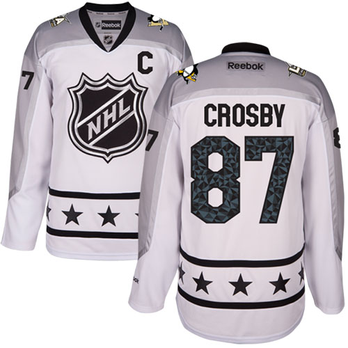 Penguins #87 Sidney Crosby White All-Star Metropolitan Division Stitched NHL Jersey